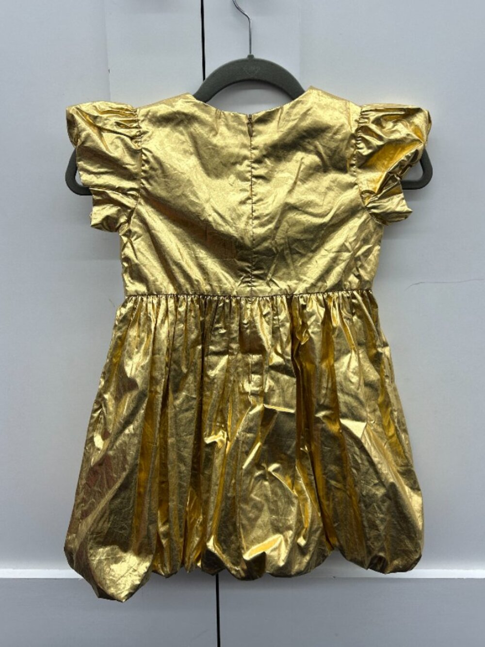 Tea Collection Metallic Gold Balloon Skirted Dress Size 6